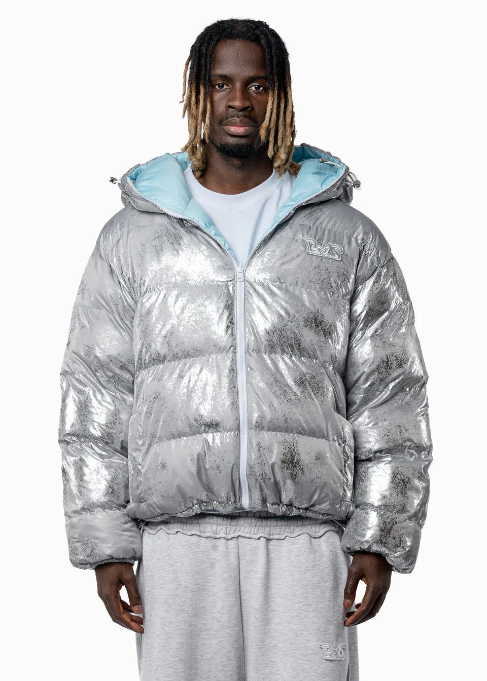DOUBLE-SIDED PUFFER GREY/BLUE